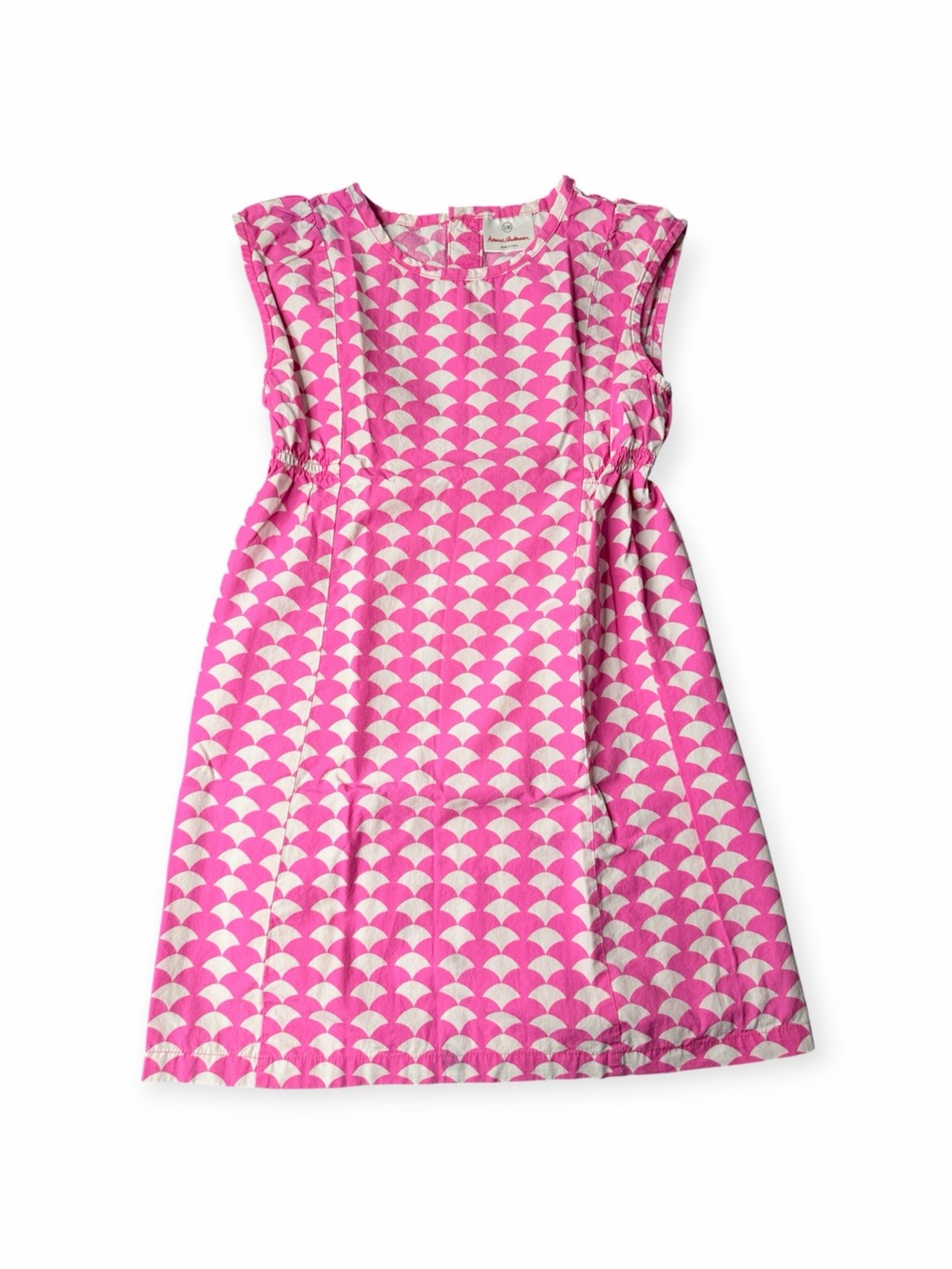Hanna Andersson Girls Dress Pink Geometric Cotton A-Line Size 130 US 8